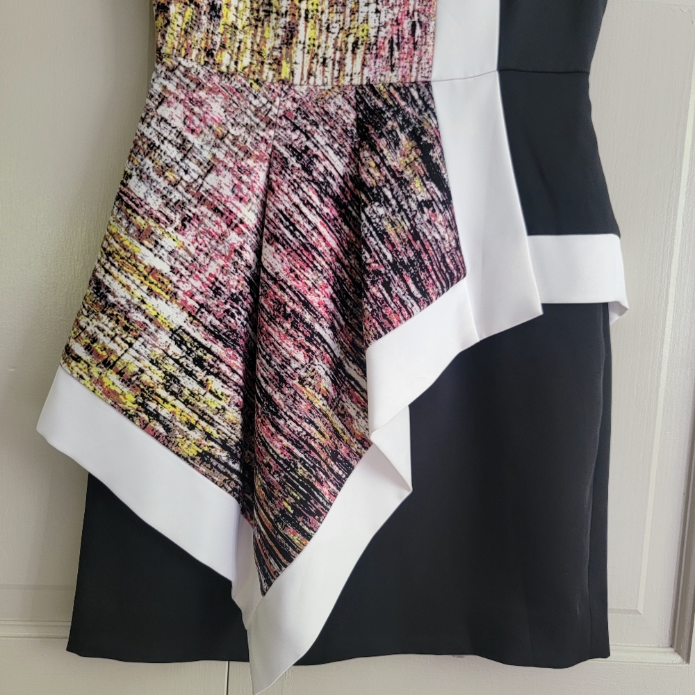 BCBGMaxAzria Alessandra‎ Business Casual Asymmetric Mini Sheath Dress Size 4 - Picture 5 of 15